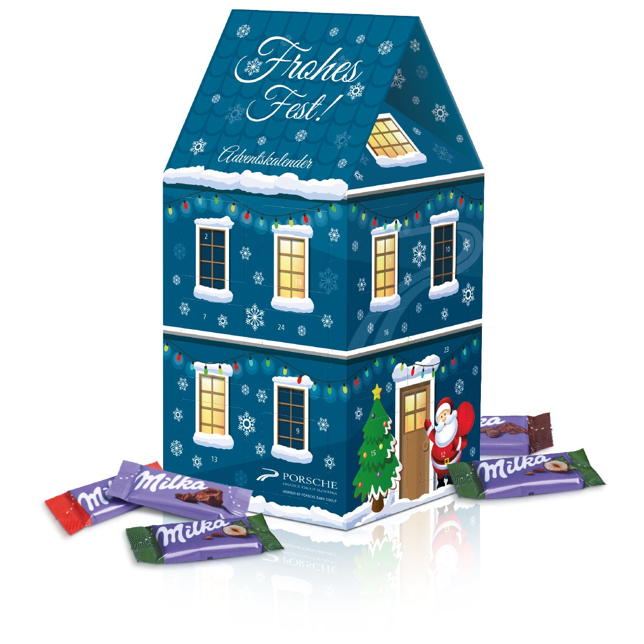 Milka Werbeartikel Adventskalender mit Firmen Logo