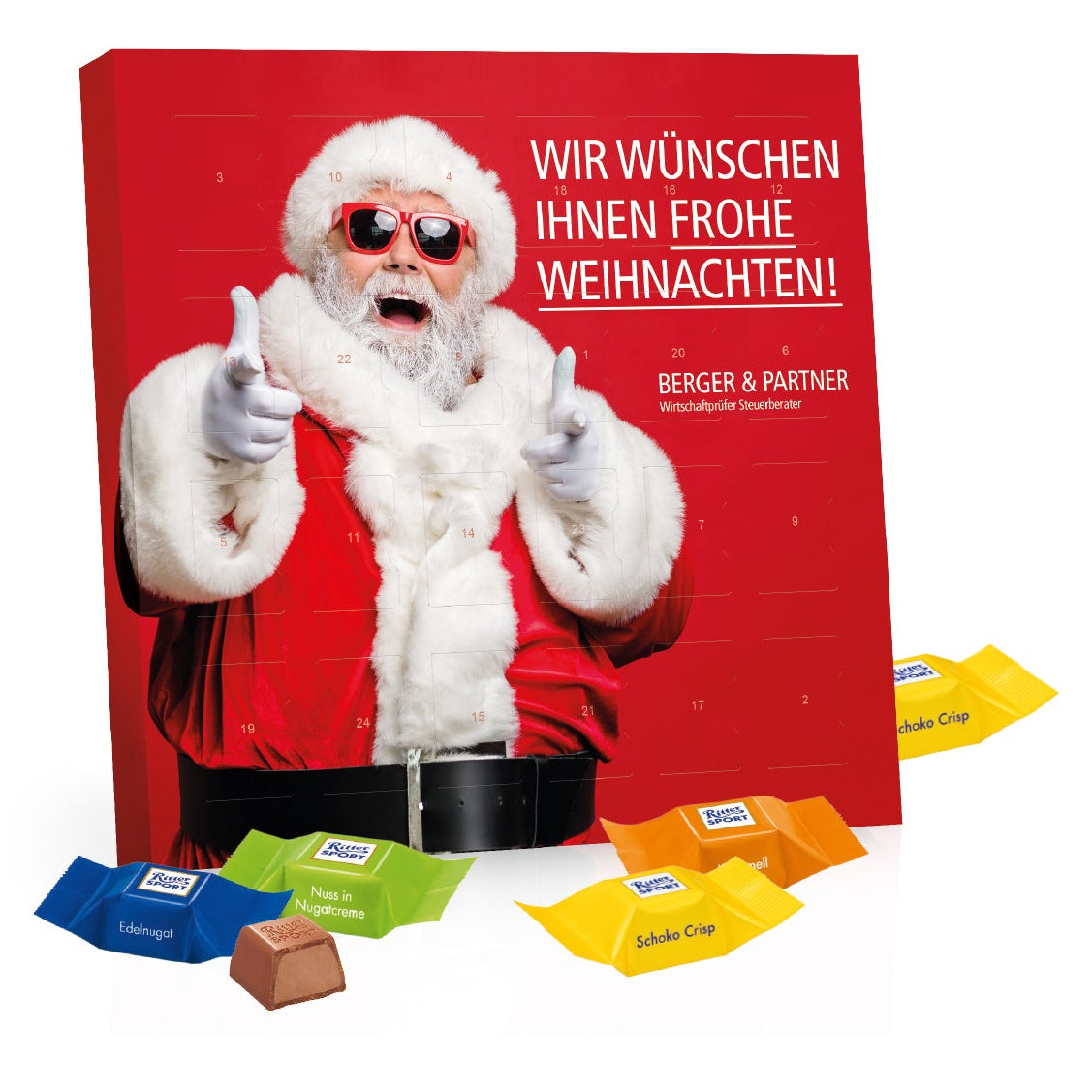 Ritter Sport Werbeartikel Adventskalender mit Firmen Logo