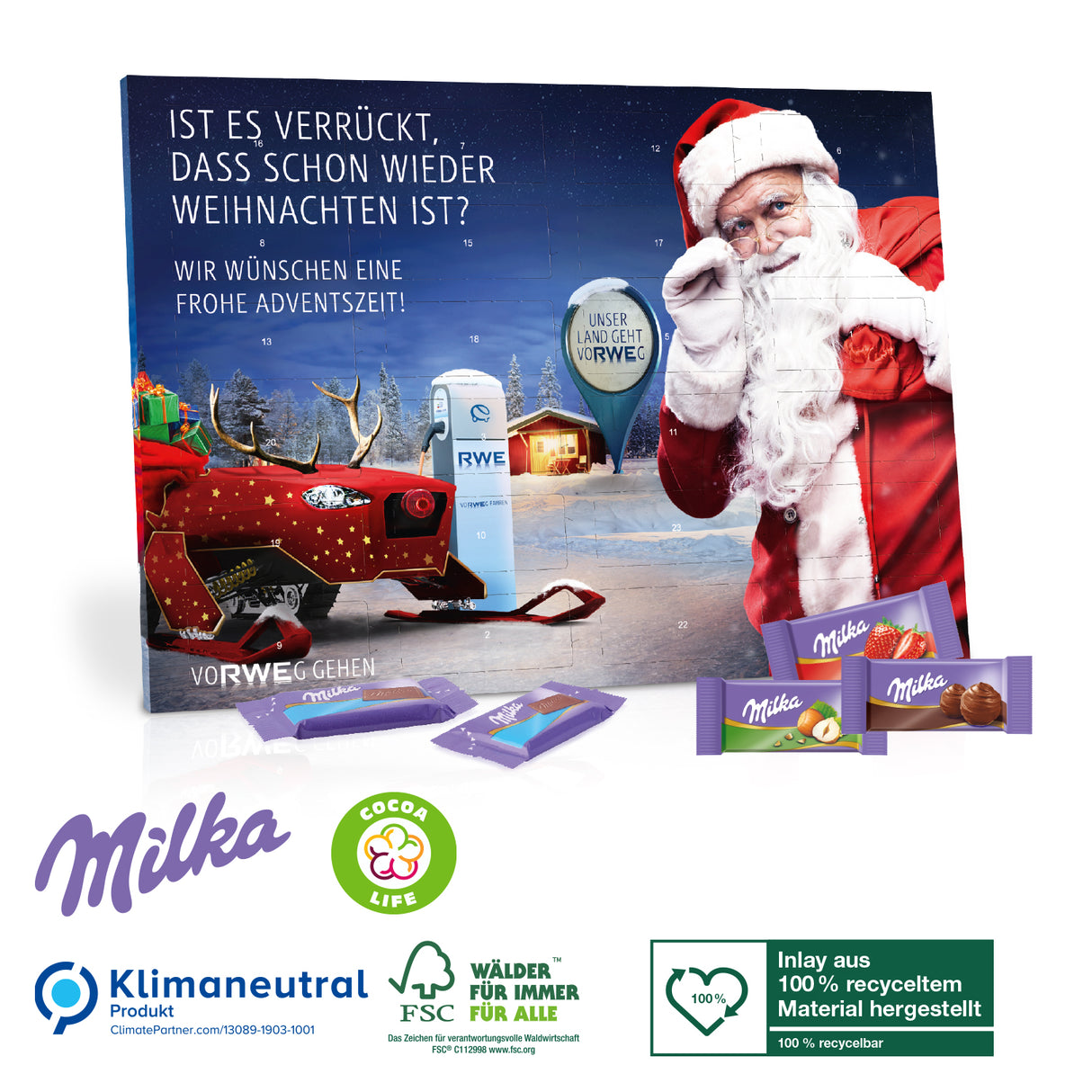 Werbeartikel Adventskalender Milka mit Logo für Firmen