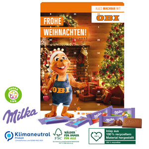 Wand-Adventskalender mit Milka Schokolade
