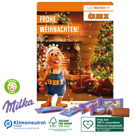Wand-Adventskalender mit Milka Schokolade