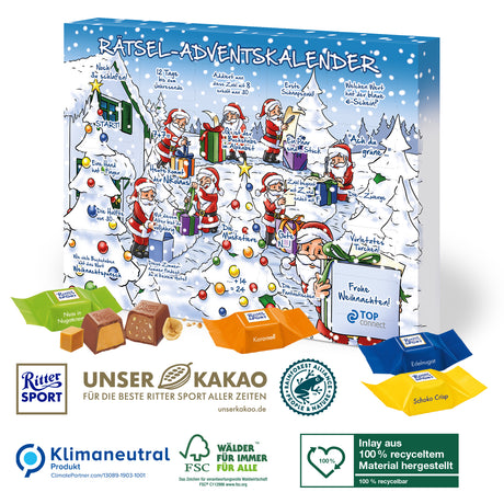 Werbeartikel Adventskalender Ritter Sport mit Logo für Firmen