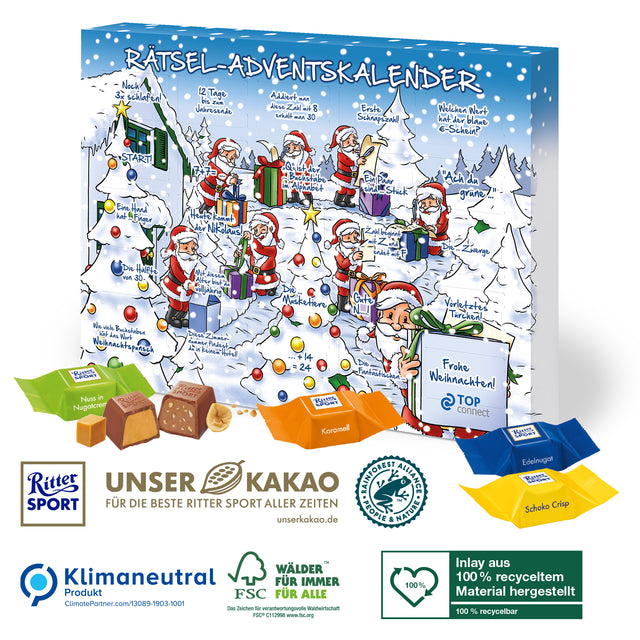 Werbeartikel Adventskalender Ritter Sport mit Logo für Firmen