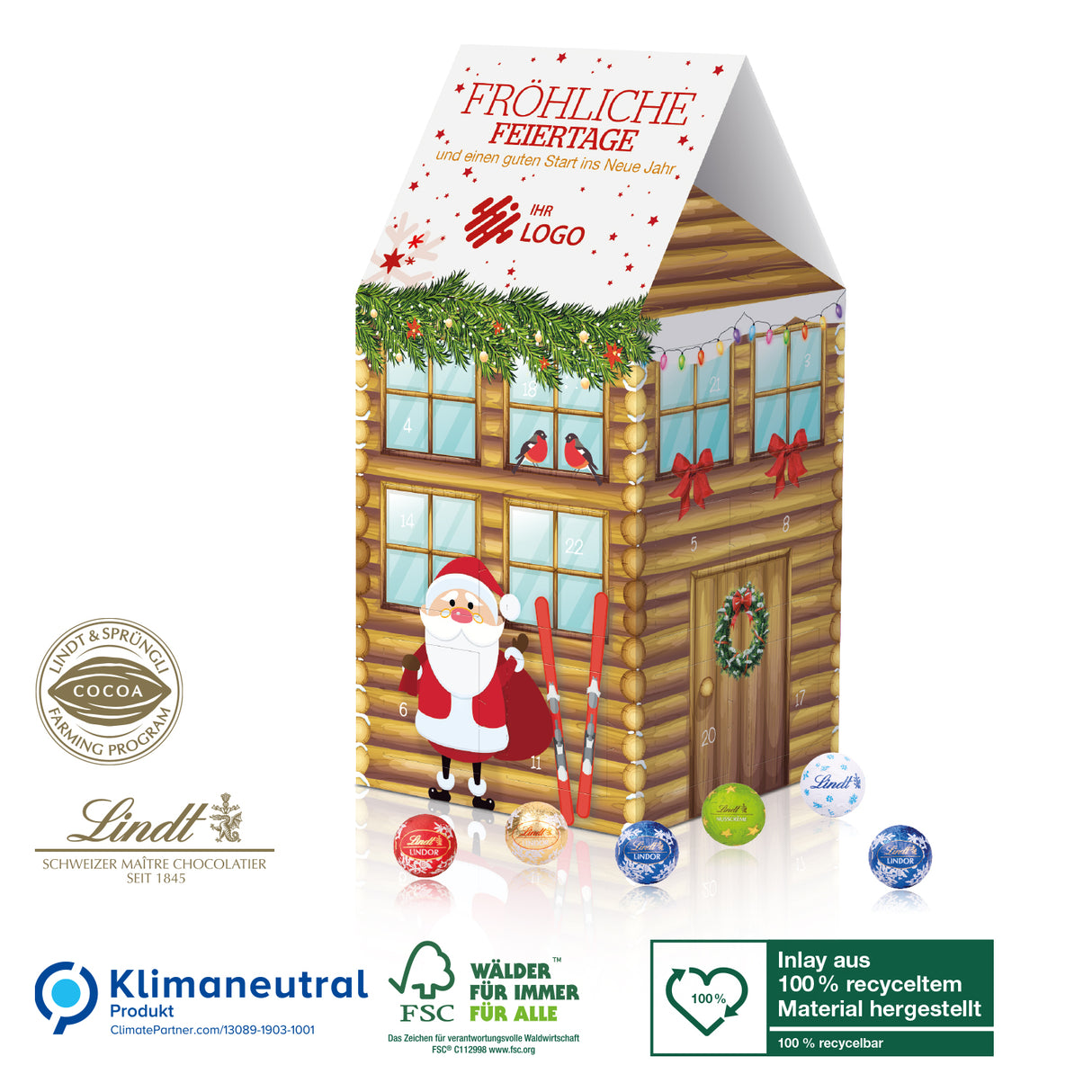 Adventskalender-Haus „XL“ Lindt Schokolade