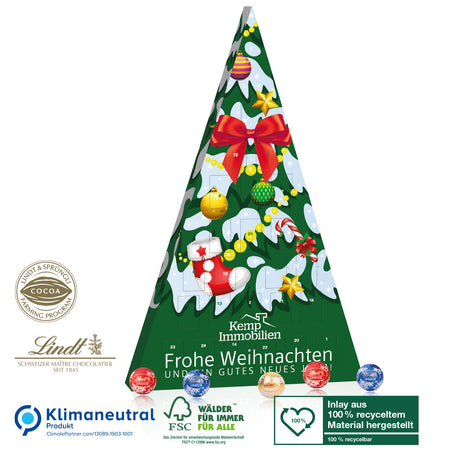 Werbeartikel Adventskalender Lindt für Mitarbeiter, Geschäftspartner und Kunden