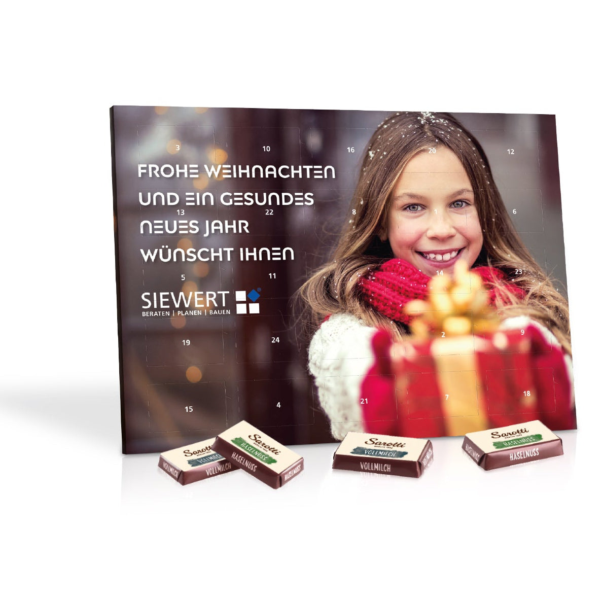 Werbeartikel Tisch-Adventskalender mit Firmen Logo