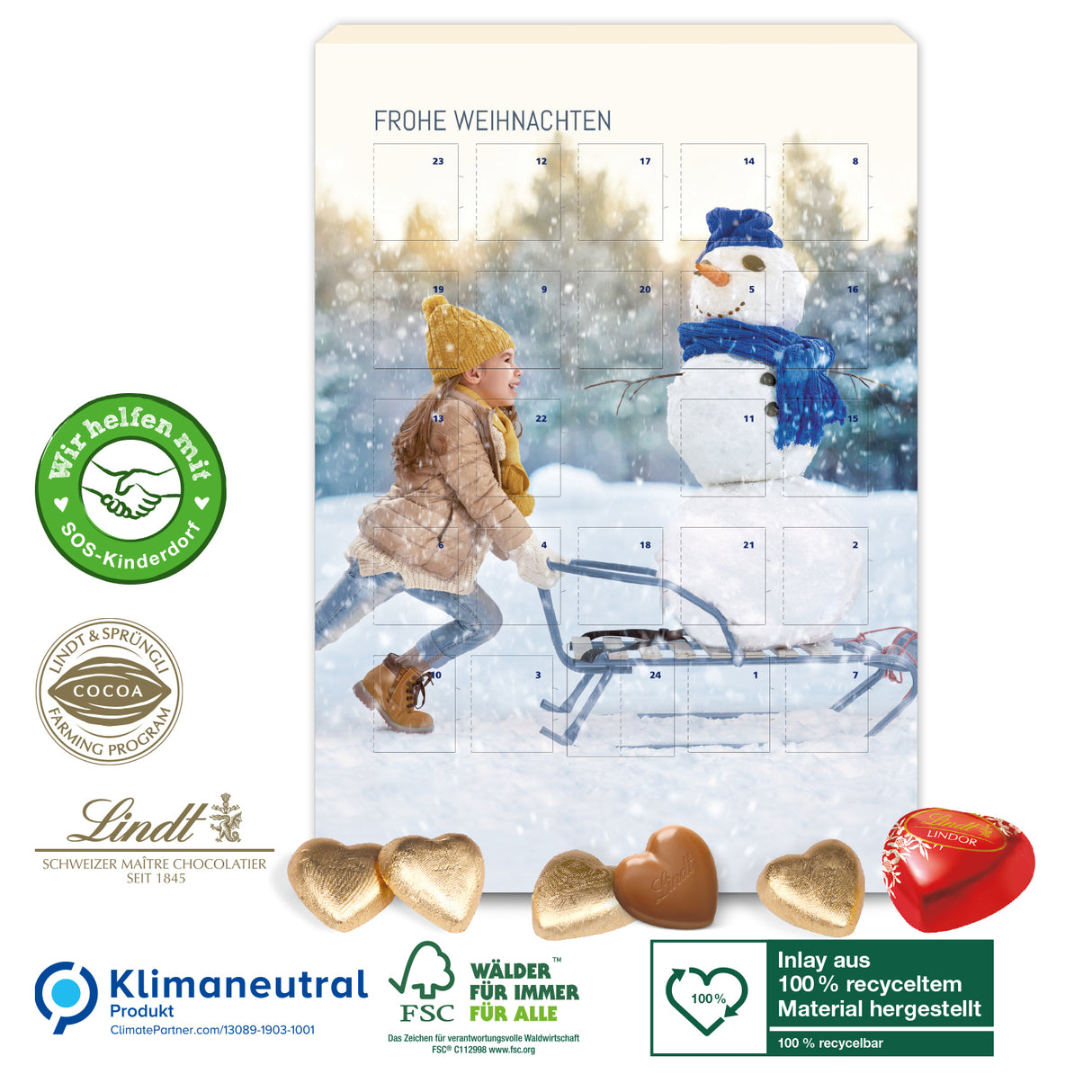 Adventskalender Lindt „Schokoladen-Herzen“