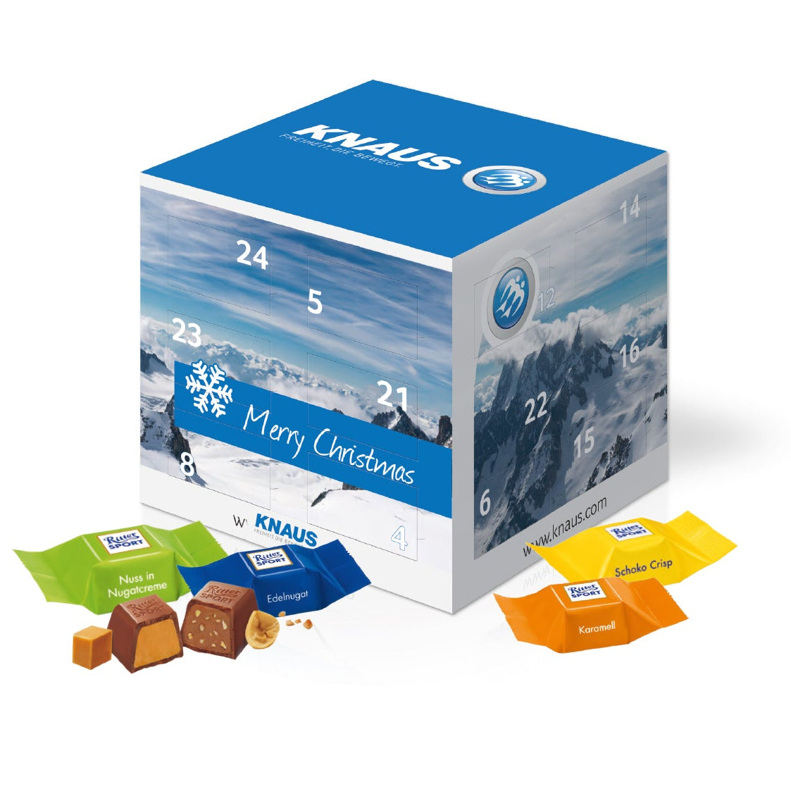 Adventskalender "Cube" mit Schokolade