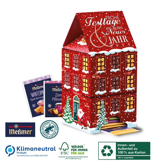 Werbeartikel Adventskalender Meßmer Tee mit Logo für Firmen