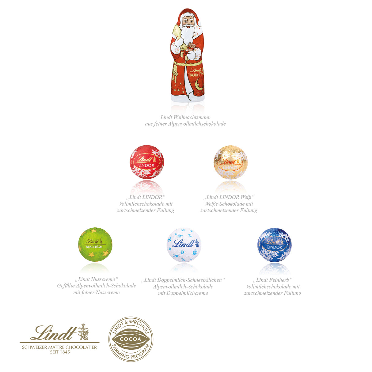 Adventskalender Lindt „Cube“ mit Weihnachtsmann