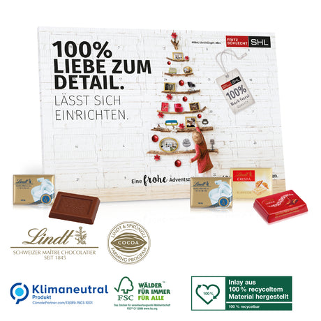 Werbeartikel Adventskalender Lindt mit Logo für Firmen