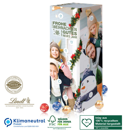 Werbeartikel Adventskalender Lindt für Mitarbeiter, Geschäftspartner und Kunden