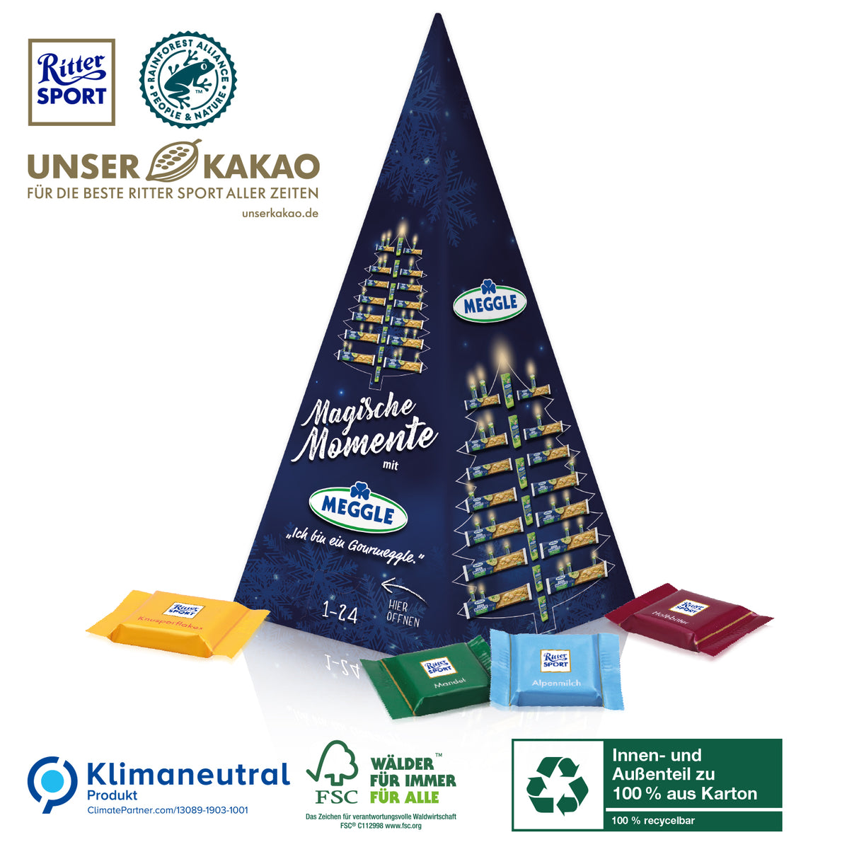 Adventskalender „Weihnachtspyramide“ Ritter Sport
