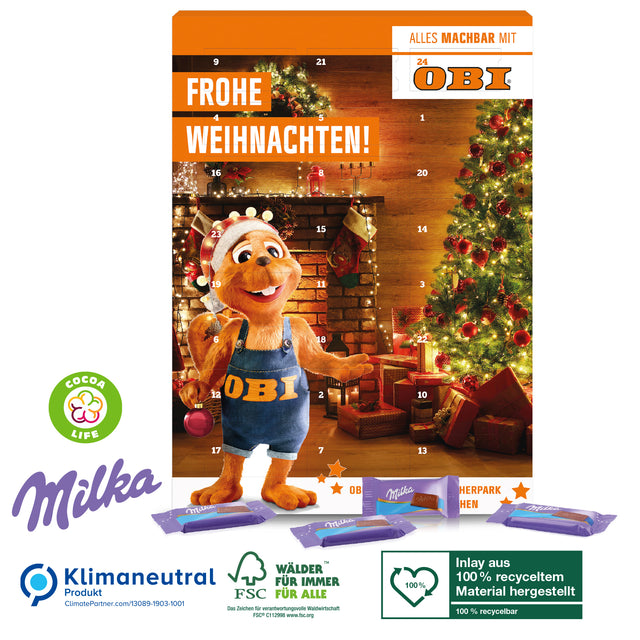 Werbeartikel Adventskalender Milka mit Logo für Firmen