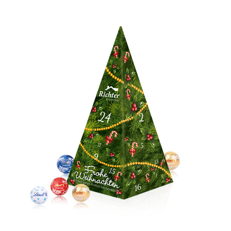 Adventskalender „Weihnachtspyramide“ mit Schokolade