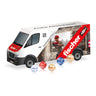 Werbeartikel Adventskalender Transporter mit Firmen Logo