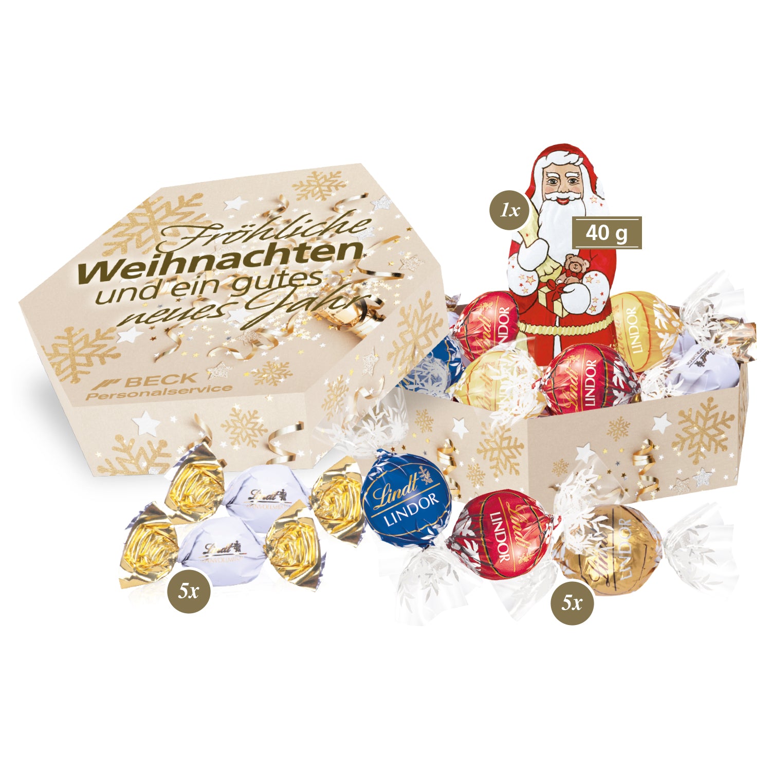 Mitarbeiter Weihnachtsgeschenk - Süße Präsentbox Weihnachten Maxi - Weihnachtsgeschenk Geschäftspartner