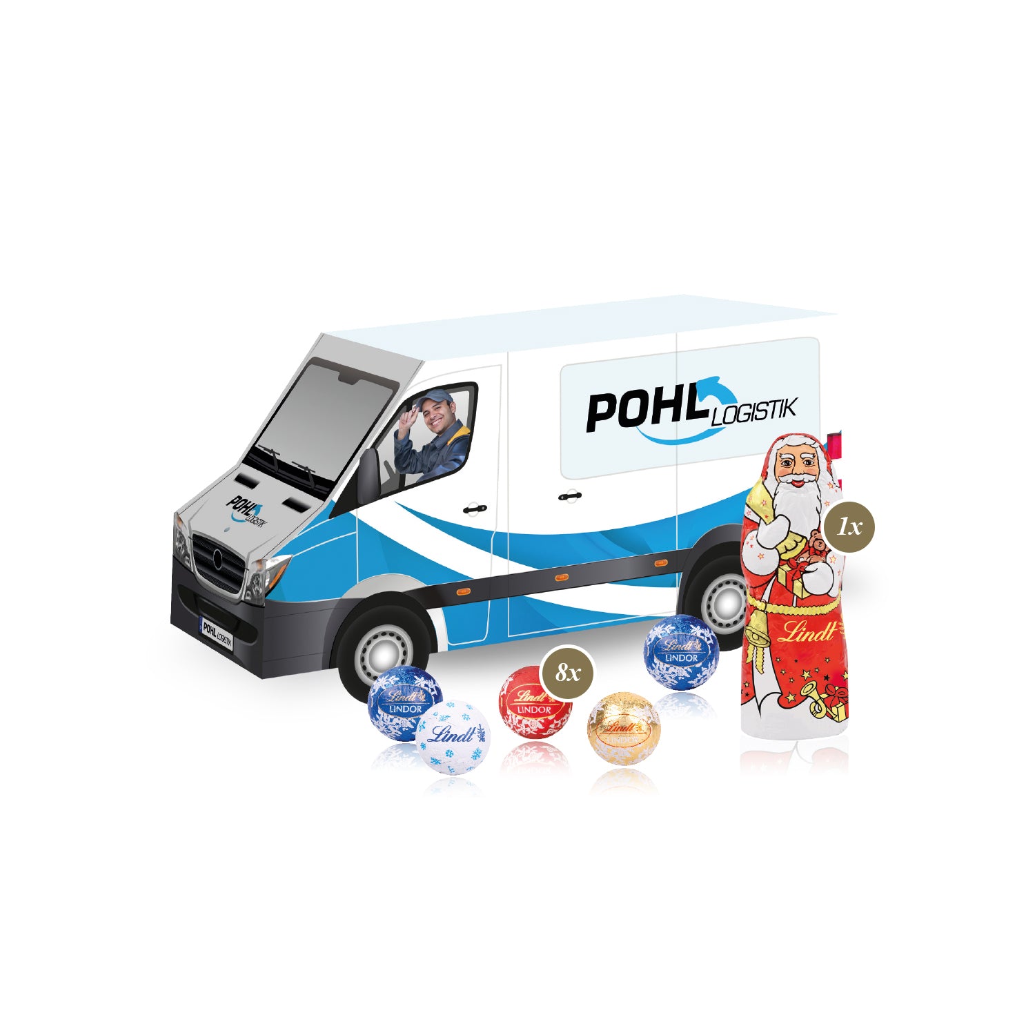 Lindt Werbemittel Weihnachten - 3D Präsent Transporter - Weihnachtsgeschenk Kunden