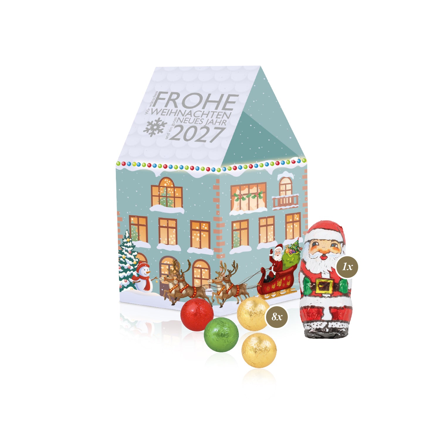 Weihnachtshaus mit süßer Füllung