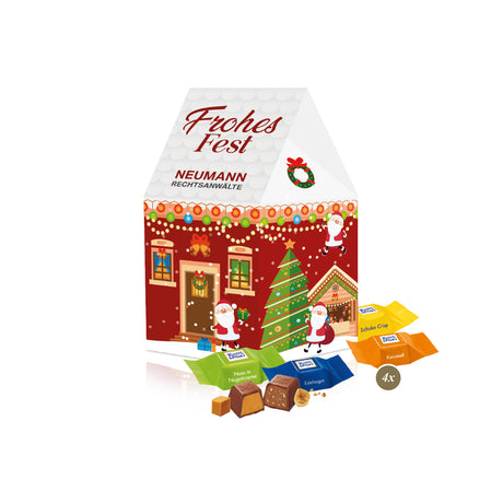 Weihnachtshaus mit süßer Füllung