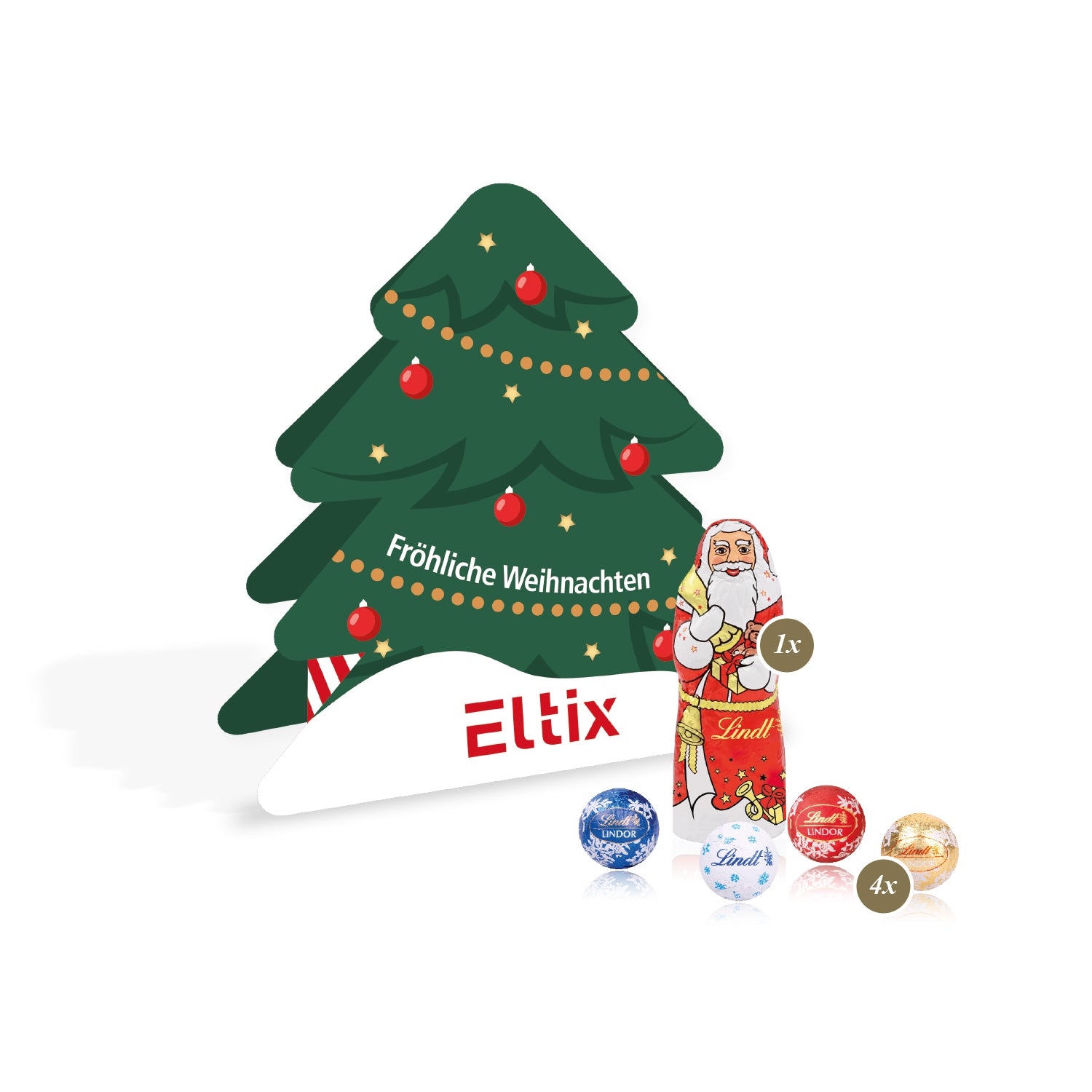 Cooler Werbeartikel lindt - Präsent Tannenbaum mit schokoladiger Füllung