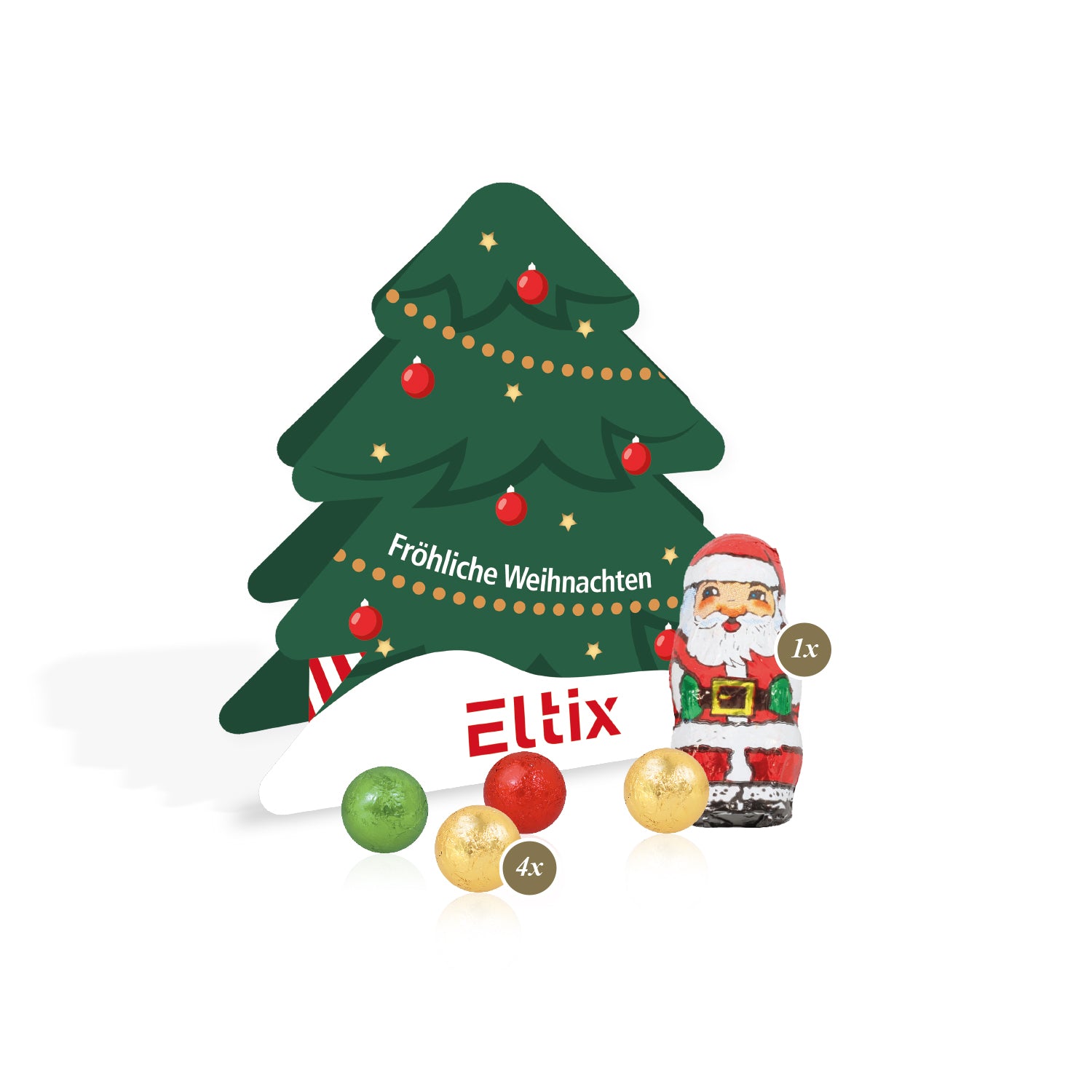 Cooler Werbeartikel - Präsent Tannenbaum mit schokoladiger Füllung