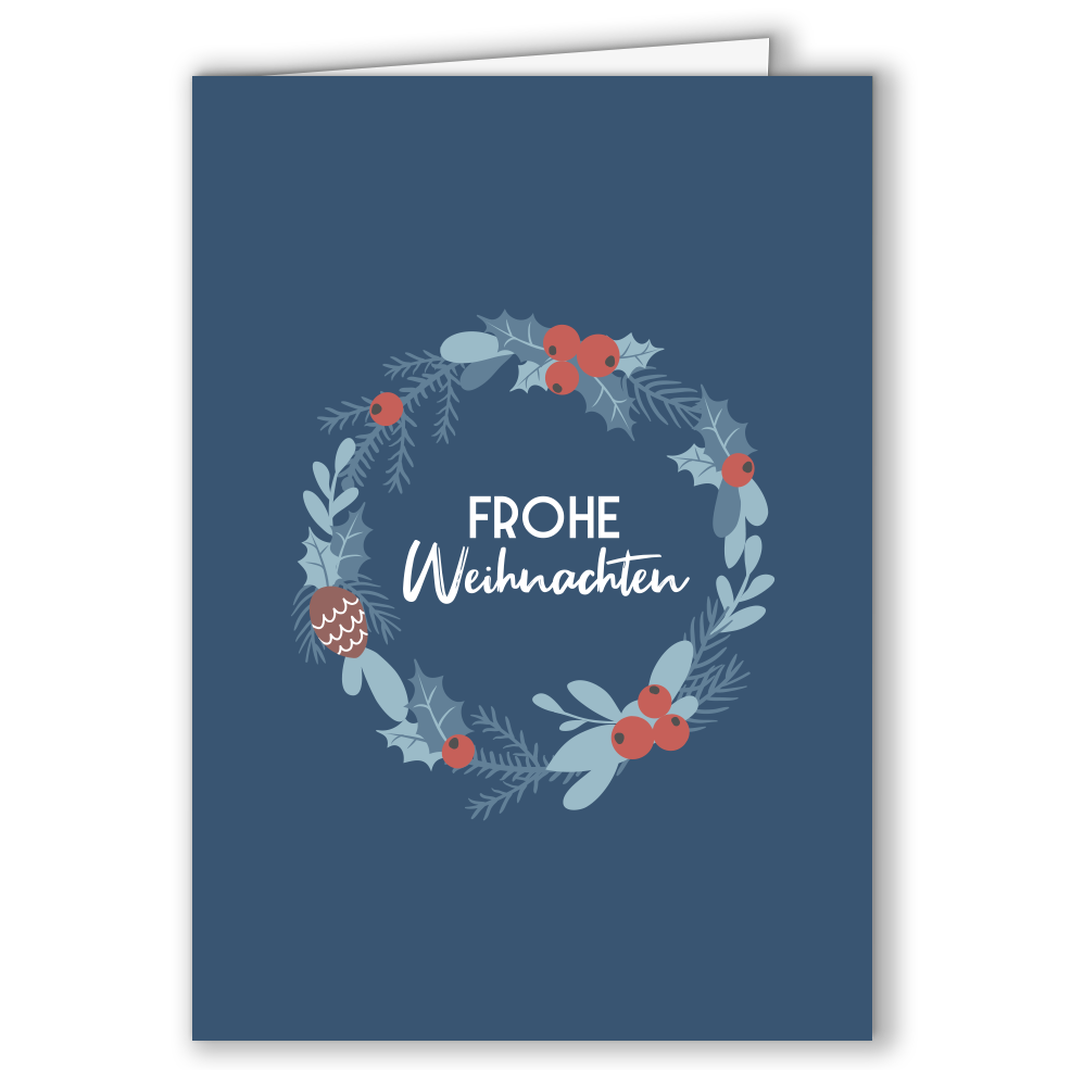 Firmen-Weihnachtskarte „Winterlicher Weihnachtskranz“