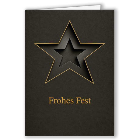 Geschäftliche Weihnachtskarte „Goldener Stern“