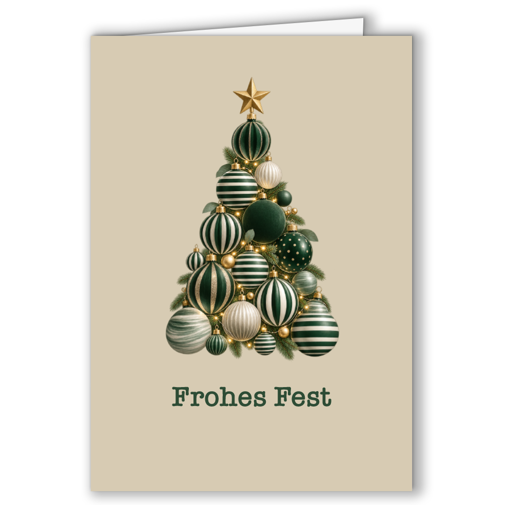 Geschäftliche Weihnachtskarte „Kugelbaum“
