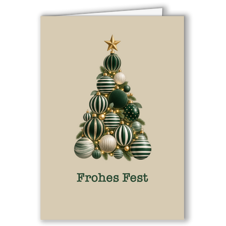 Geschäftliche Weihnachtskarte „Kugelbaum“