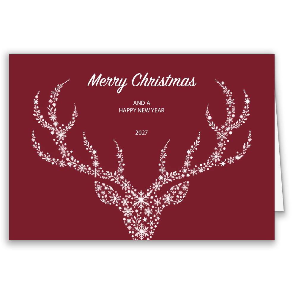 Geschäftliche Weihnachtskarte „Winterhirsch“