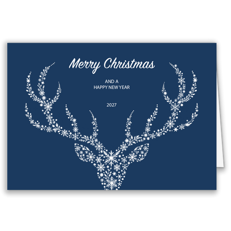 Geschäftliche Weihnachtskarte „Winterhirsch“