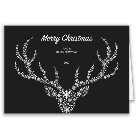 Geschäftliche Weihnachtskarte „Winterhirsch“
