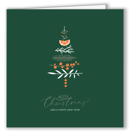 Geschäftliche Weihnachtskarte „Festliche Zweige“