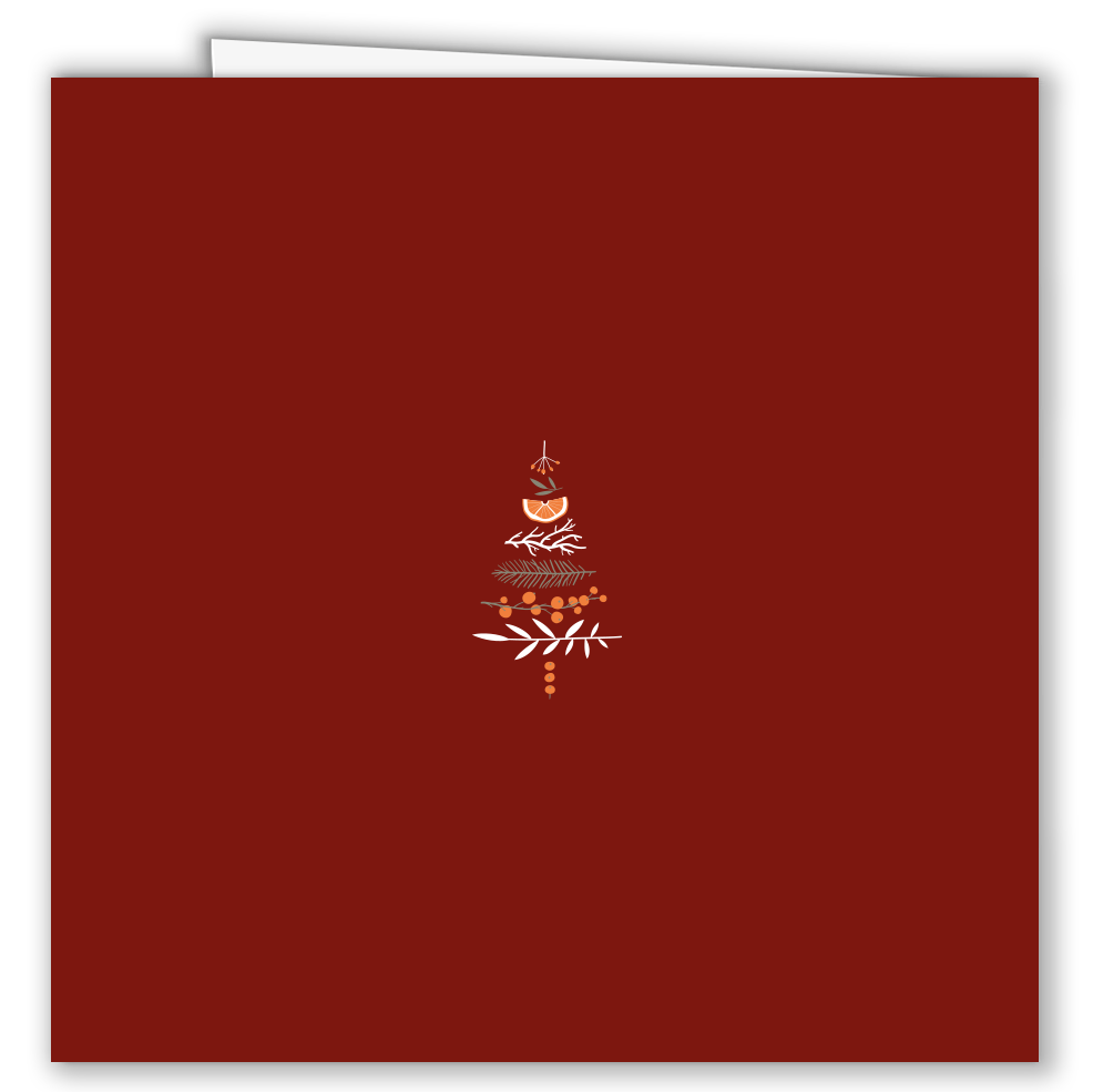 Geschäftliche Weihnachtskarte „Festliche Zweige“