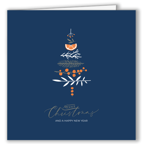Geschäftliche Weihnachtskarte „Festliche Zweige“