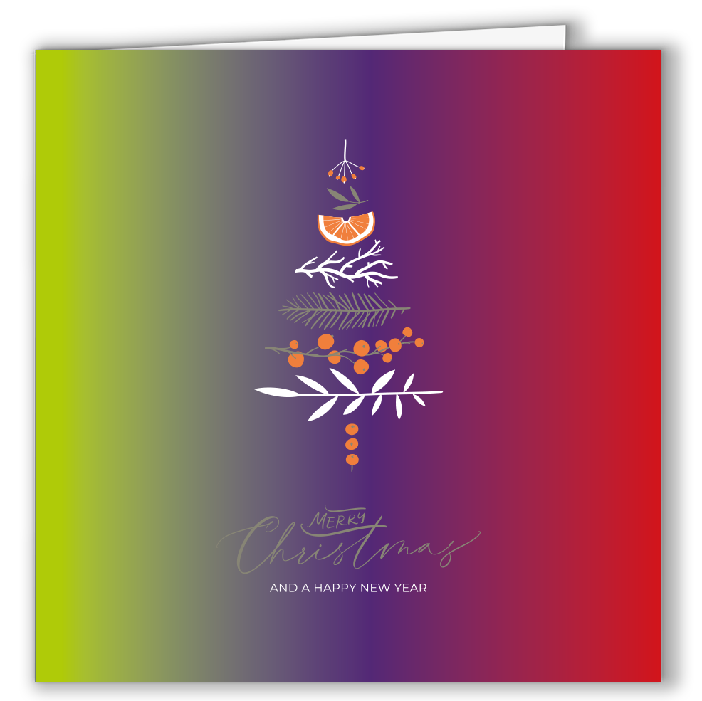 Geschäftliche Weihnachtskarte „Festliche Zweige“