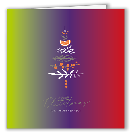 Geschäftliche Weihnachtskarte „Festliche Zweige“