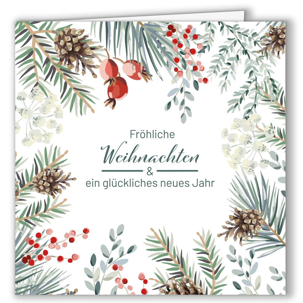 Geschäftliche Weihnachtskarte „Winterkranz“