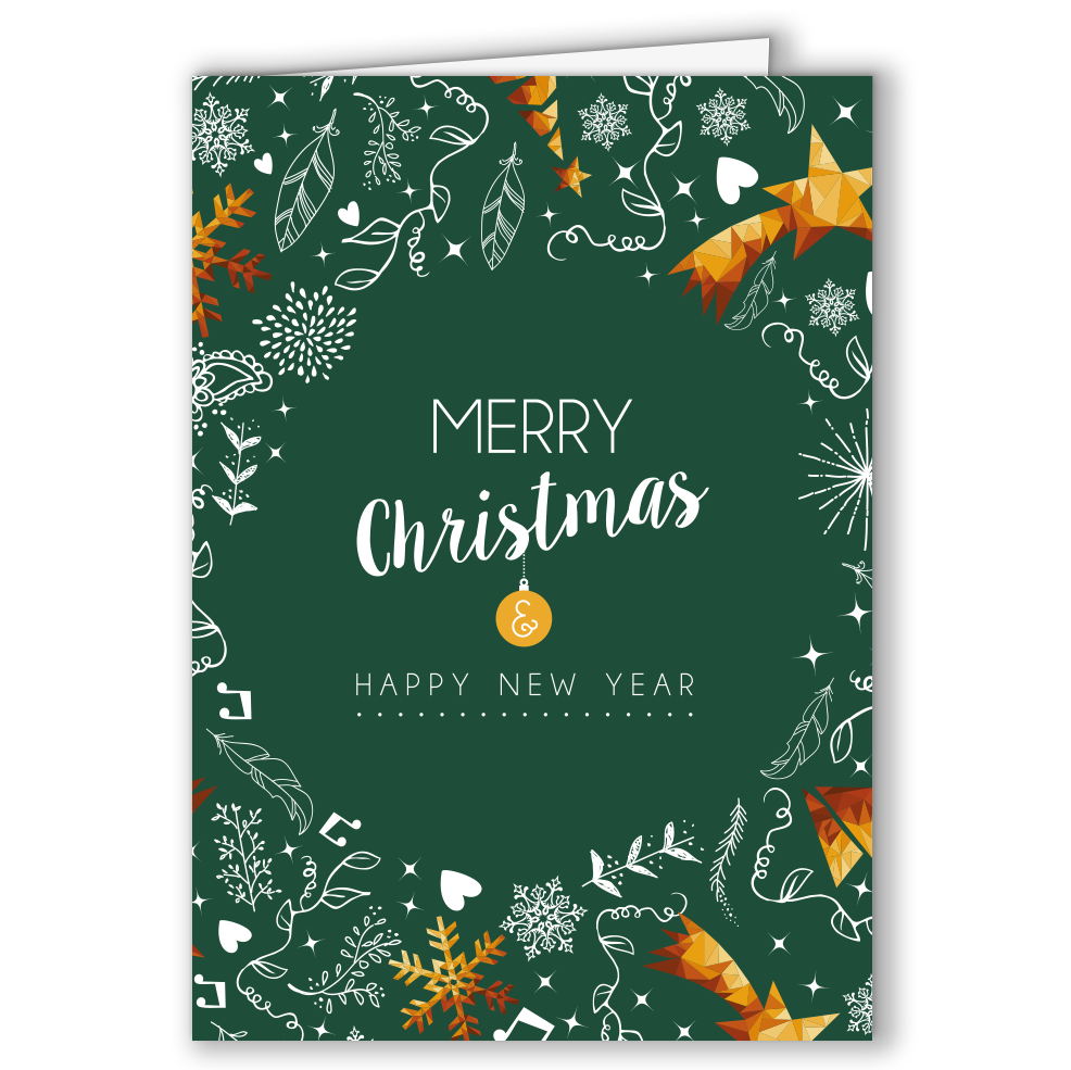 Geschäftliche Weihnachtskarte „Christmas Doodles“