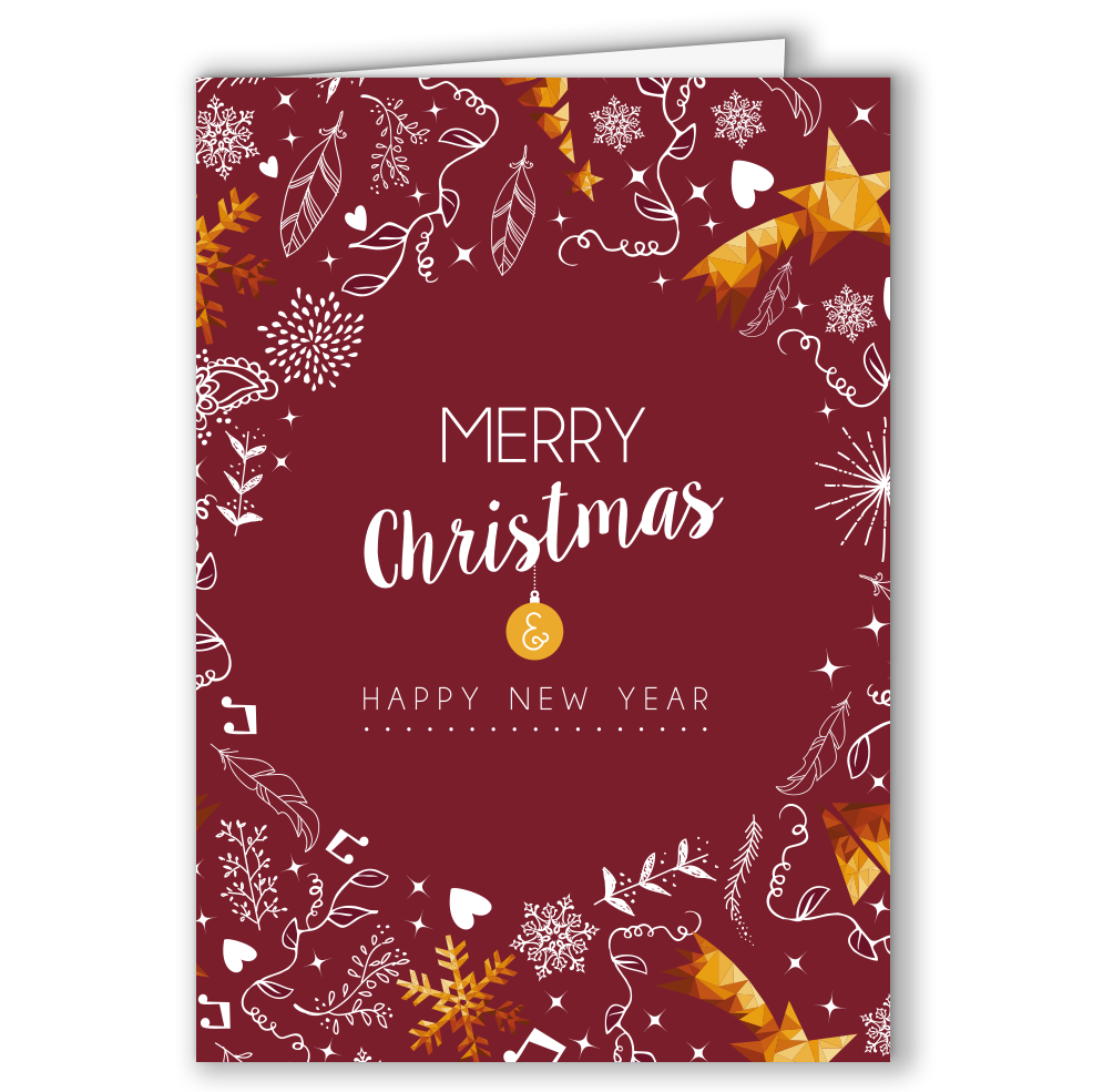 Geschäftliche Weihnachtskarte „Christmas Doodles“