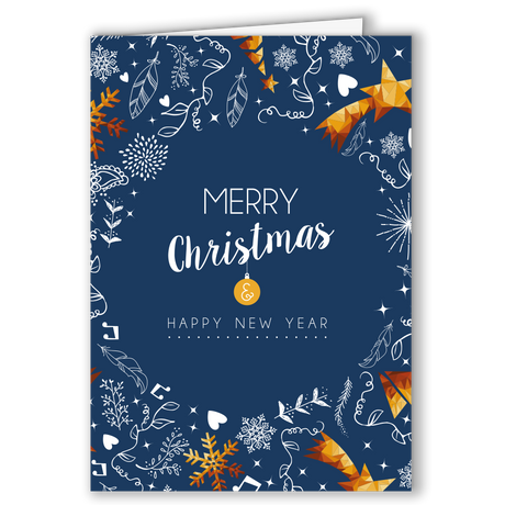 Geschäftliche Weihnachtskarte „Christmas Doodles“