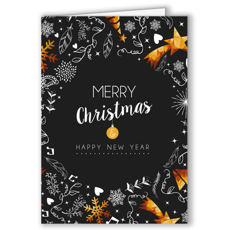 Geschäftliche Weihnachtskarte „Christmas Doodles“