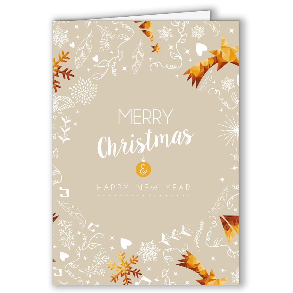 Geschäftliche Weihnachtskarte „Christmas Doodles“