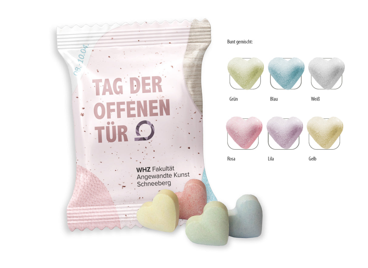 Traubenzuckerherzen bunt