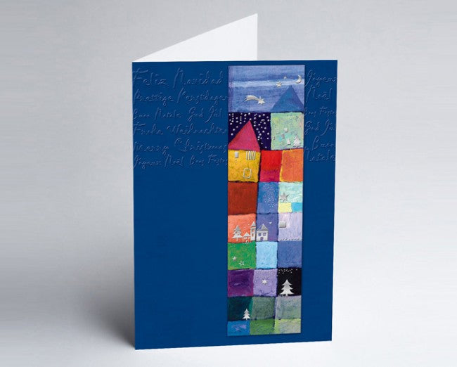 Weihnachtskarte Kunst international blau