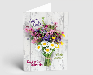 Grusskarte bunter Blumenstrauß