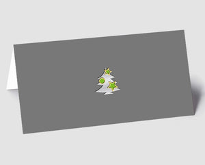 Weihnachtskarte Bäume grau-grün