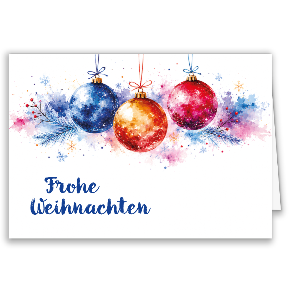 Firmen-Weihnachtskarte „Winterkugeln“
