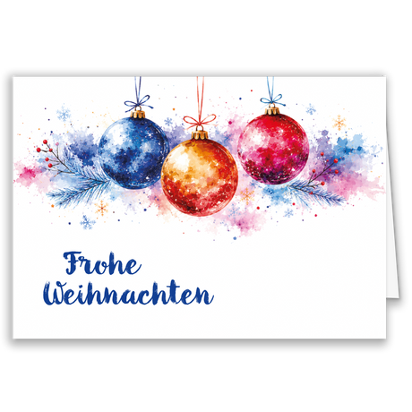 Firmen-Weihnachtskarte „Winterkugeln“